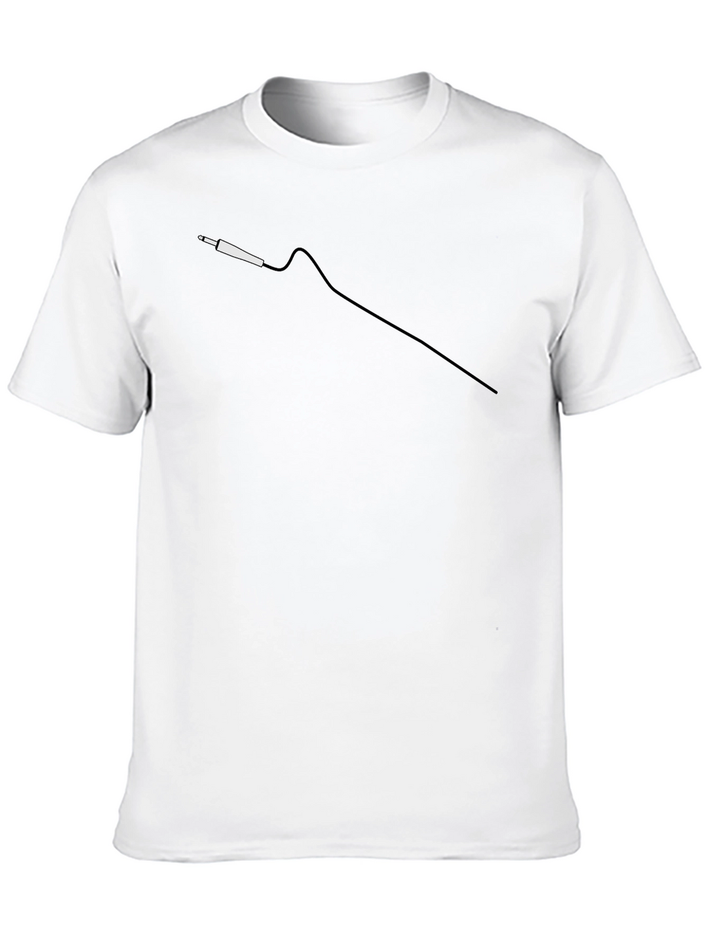 Black T-Shirt with Audio Jack Graphic