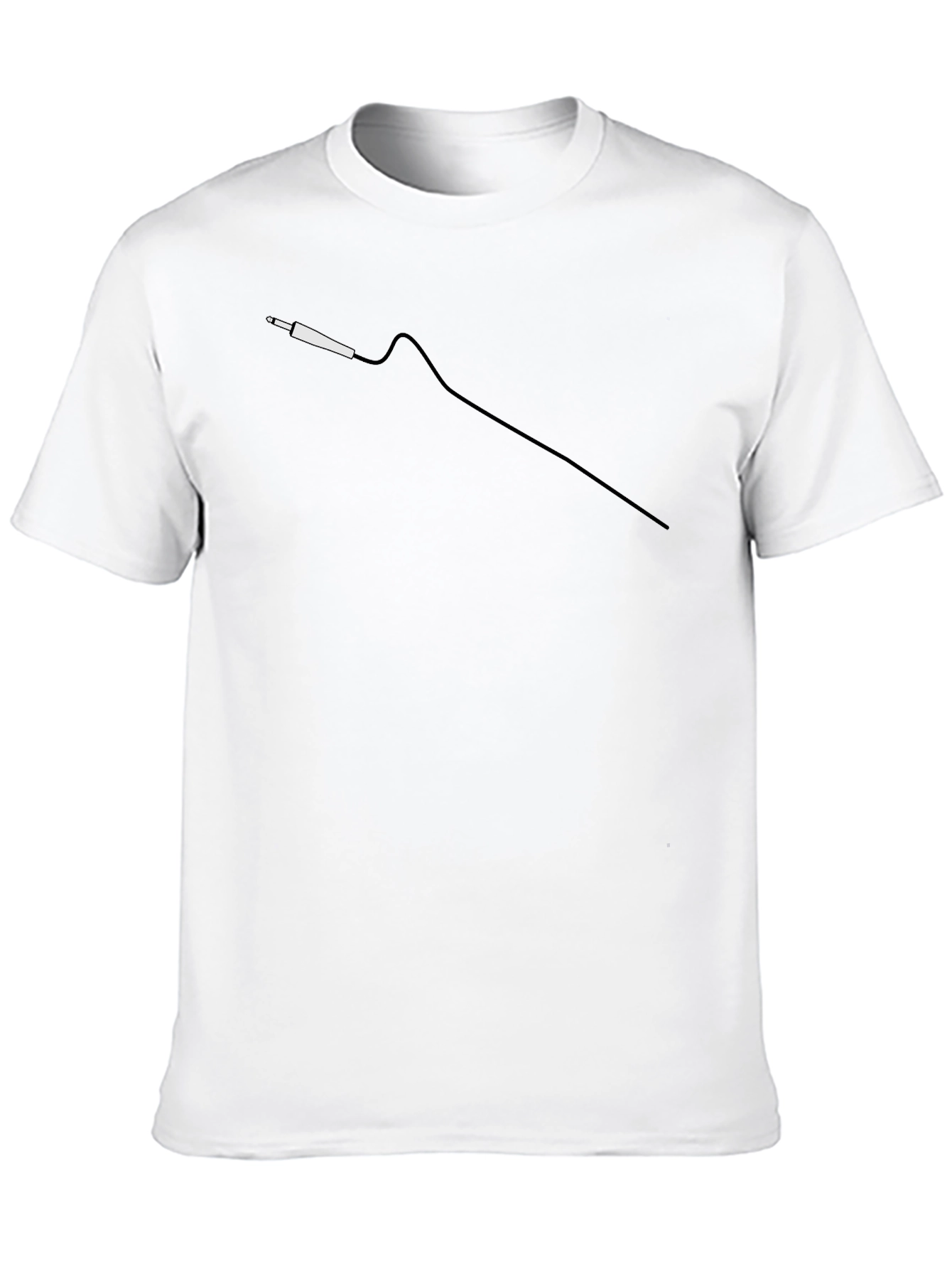 Black T-Shirt with Audio Jack Graphic