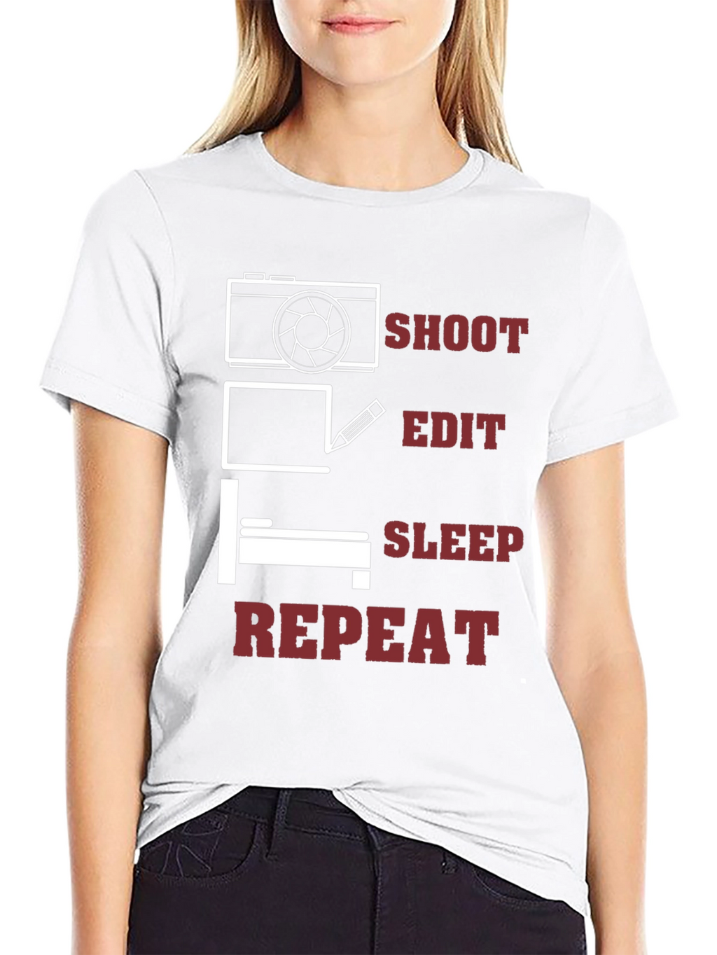 Shoot Edit Sleep Repeat Graphic Tee