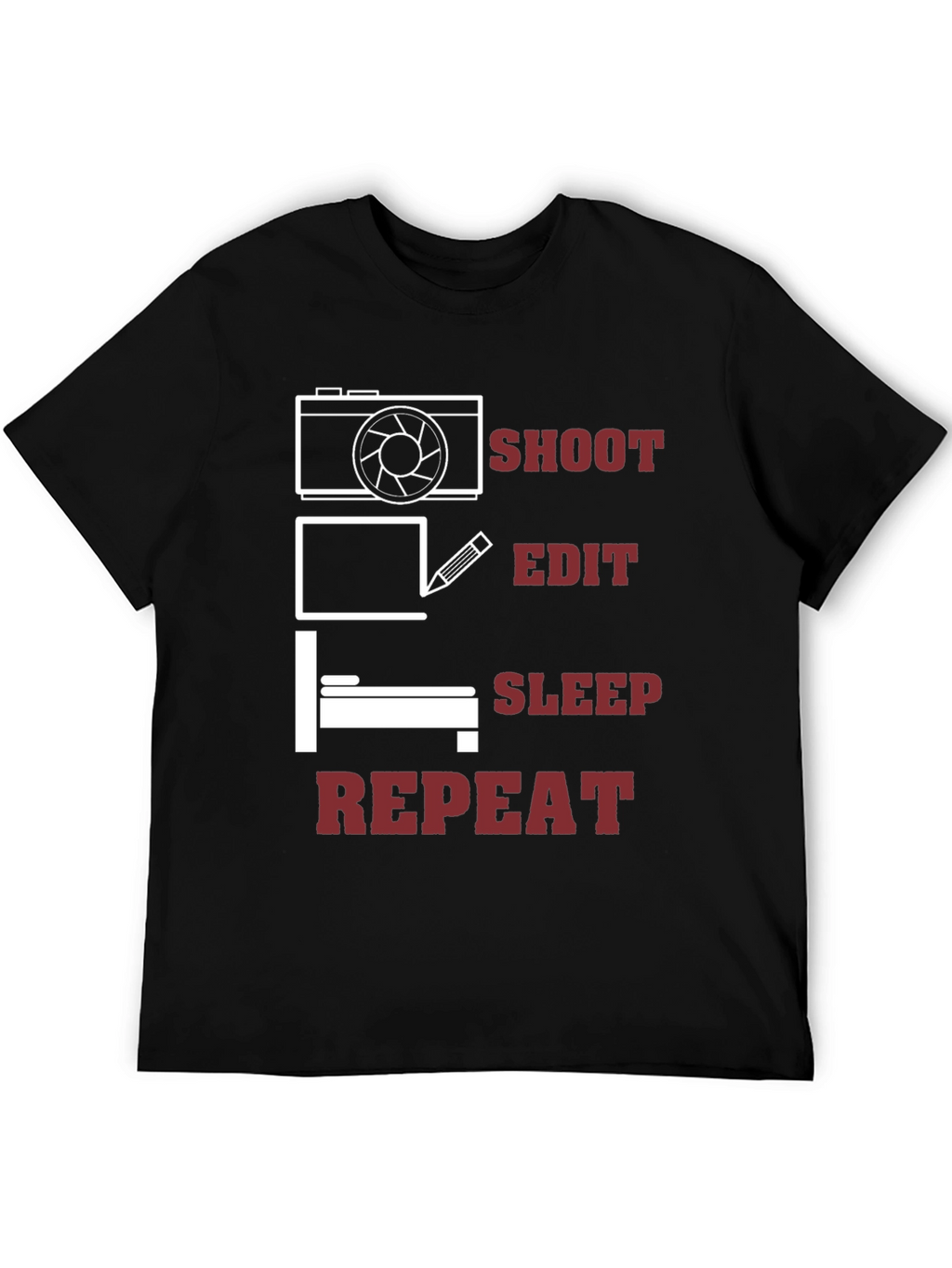 Shoot Edit Sleep Repeat Graphic Tee