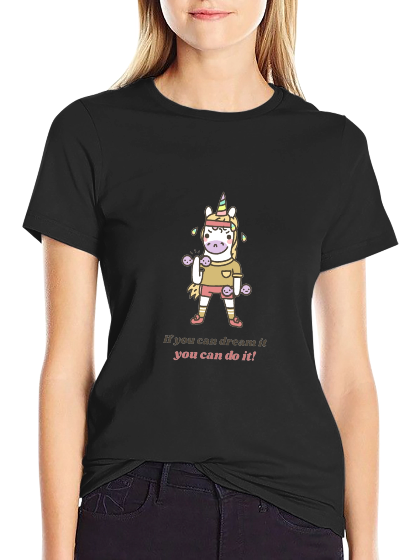 Unicorn Gym T-Shirt - Dream It Do It!