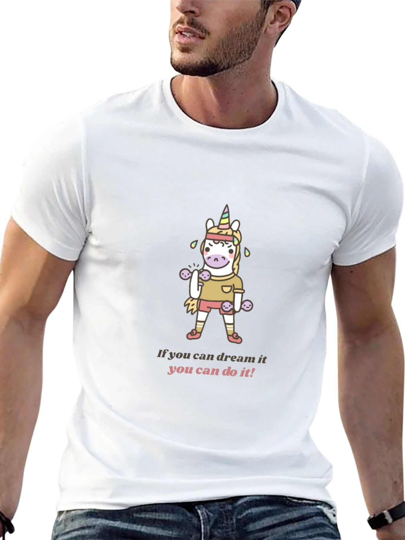 Unicorn Gym T-Shirt - Dream It Do It!