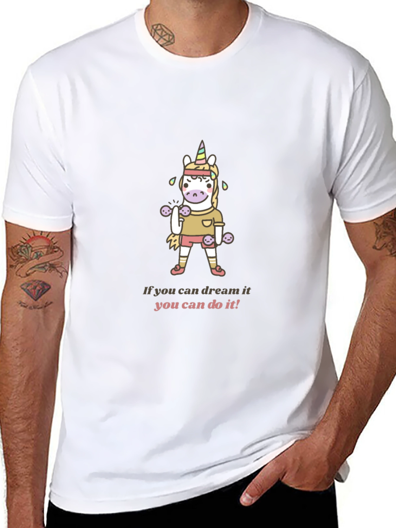 Unicorn Gym T-Shirt - Dream It Do It!
