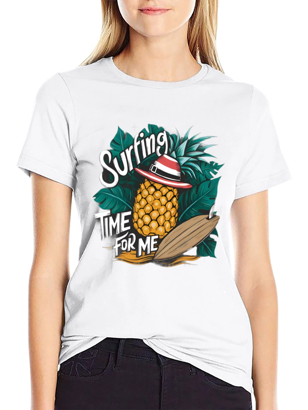 Surfing Pineapple T-Shirt - Tropical Summer Vibes