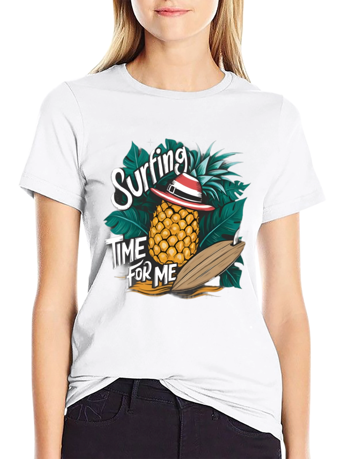 Surfing Pineapple T-Shirt - Tropical Summer Vibes