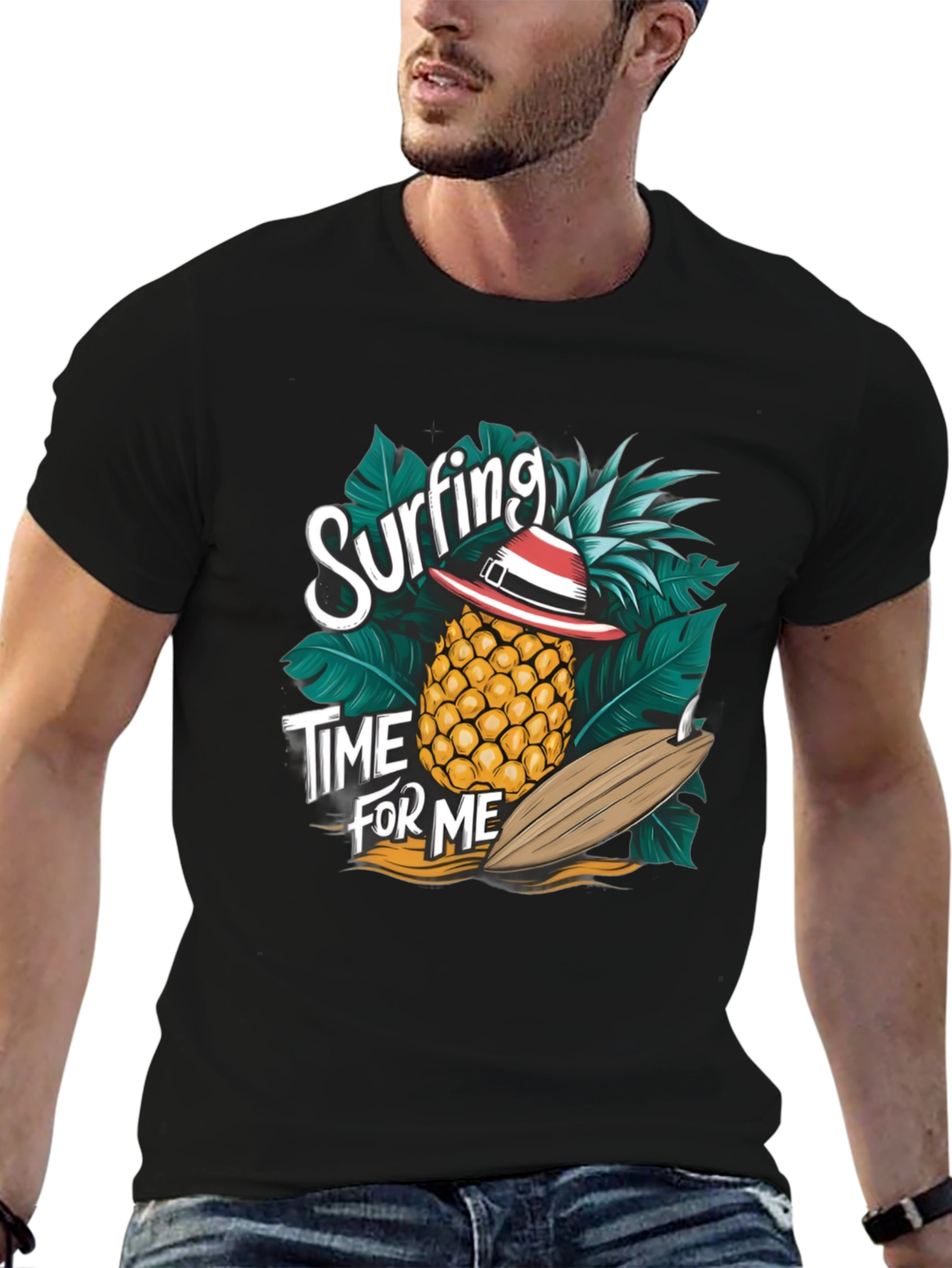 Surfing Pineapple T-Shirt - Tropical Summer Vibes