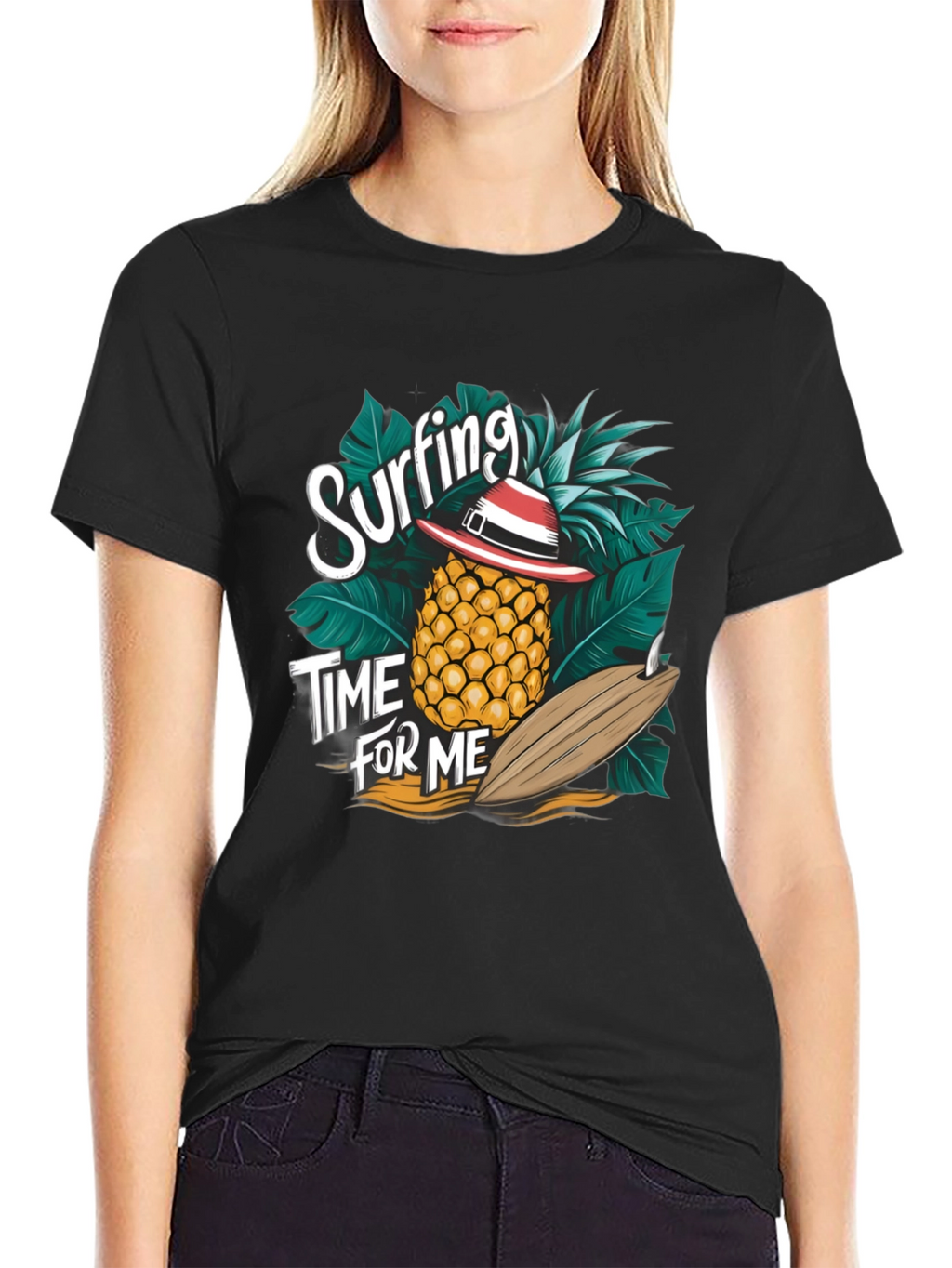 Surfing Pineapple T-Shirt - Tropical Summer Vibes