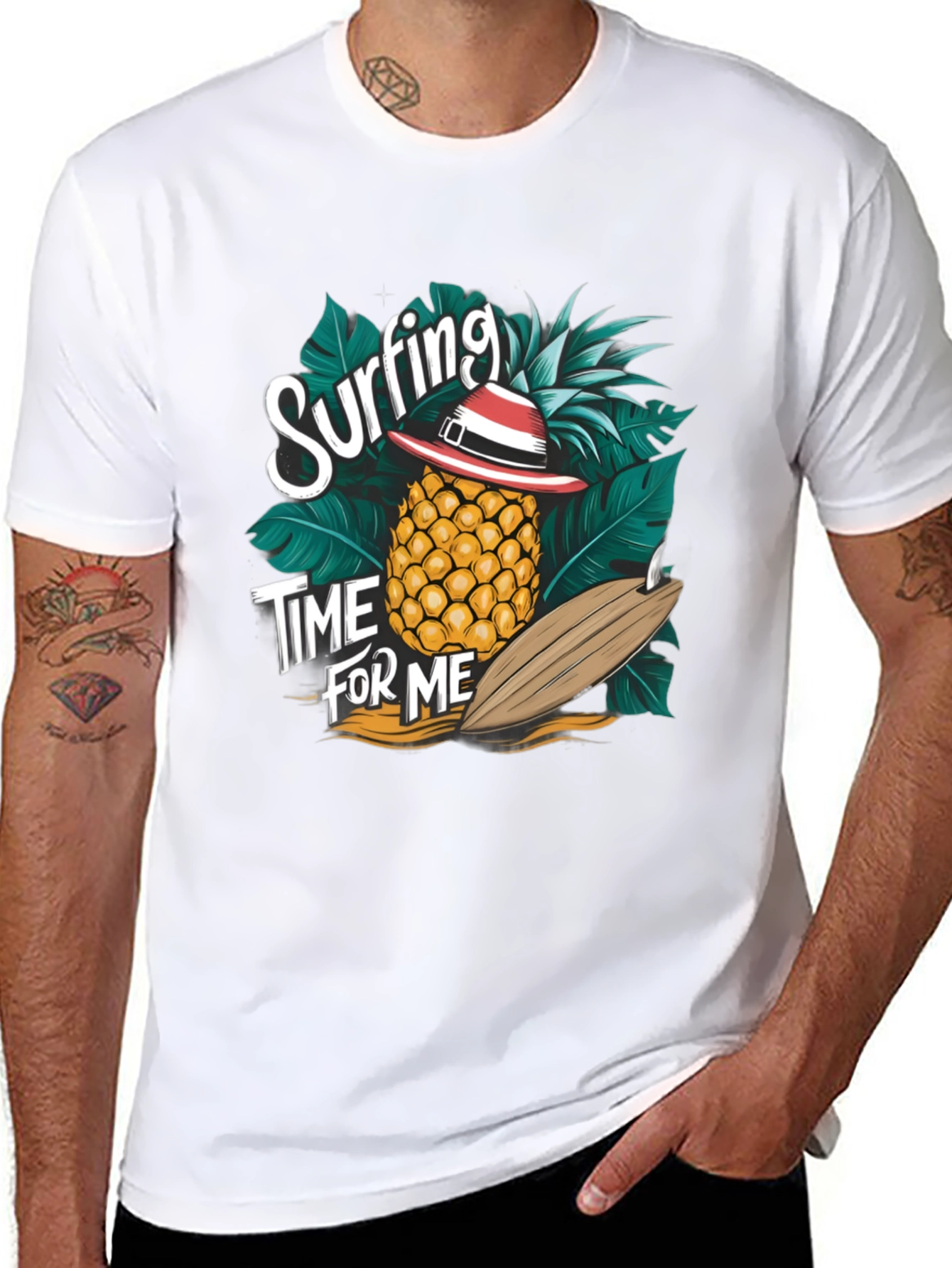 Surfing Pineapple T-Shirt - Tropical Summer Vibes