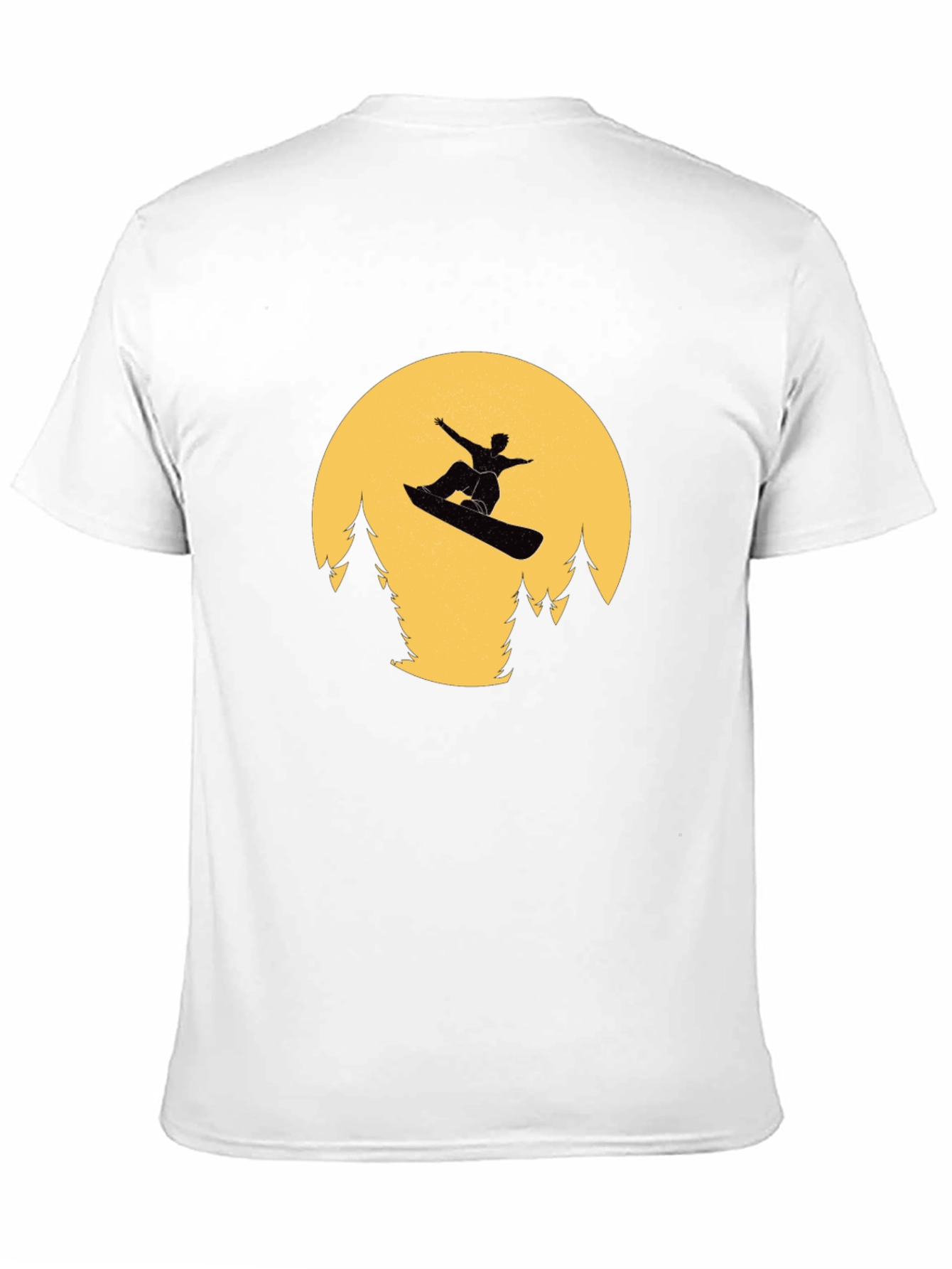 Snowboarder Moon Black T-Shirt