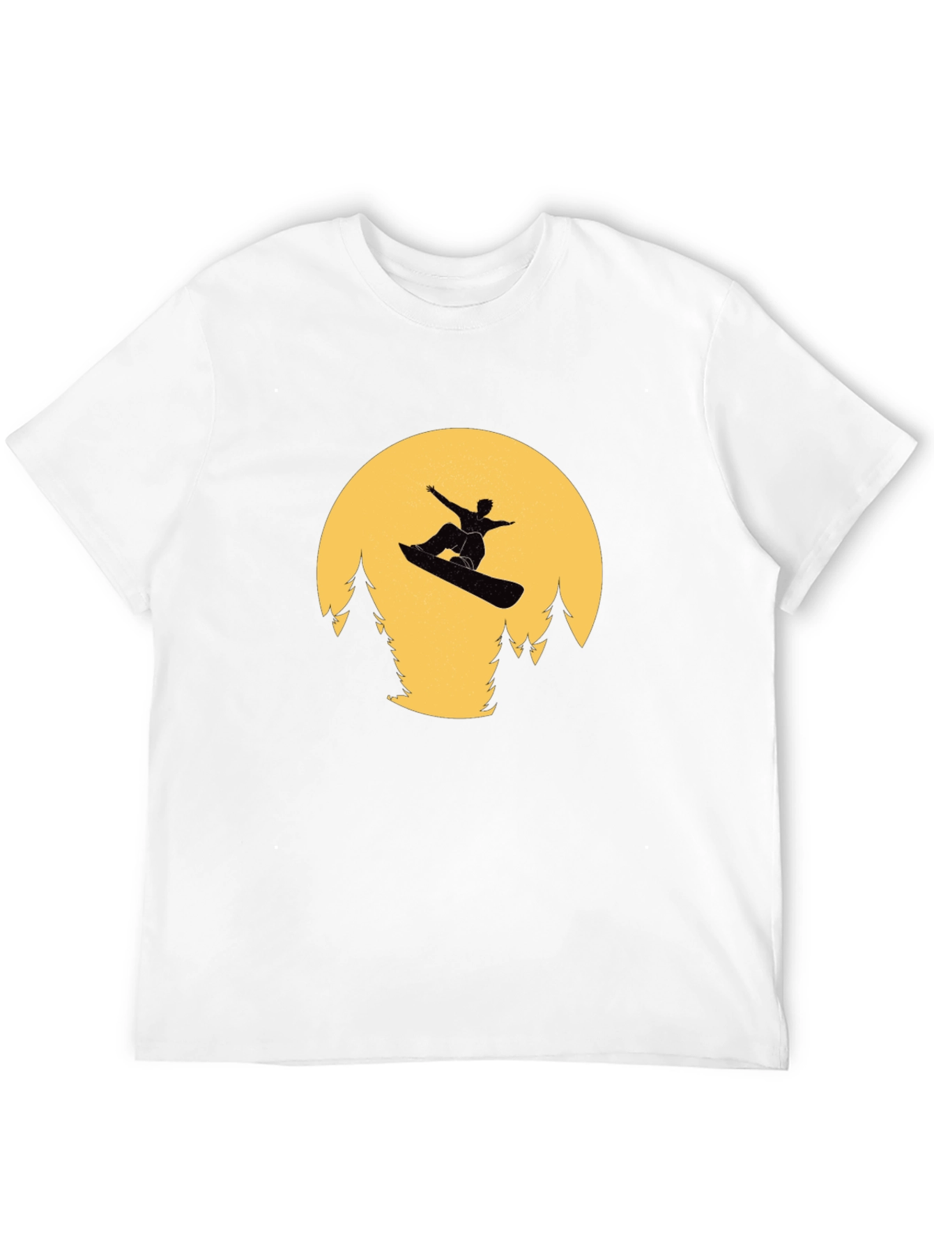 Snowboarder Moon Black T-Shirt
