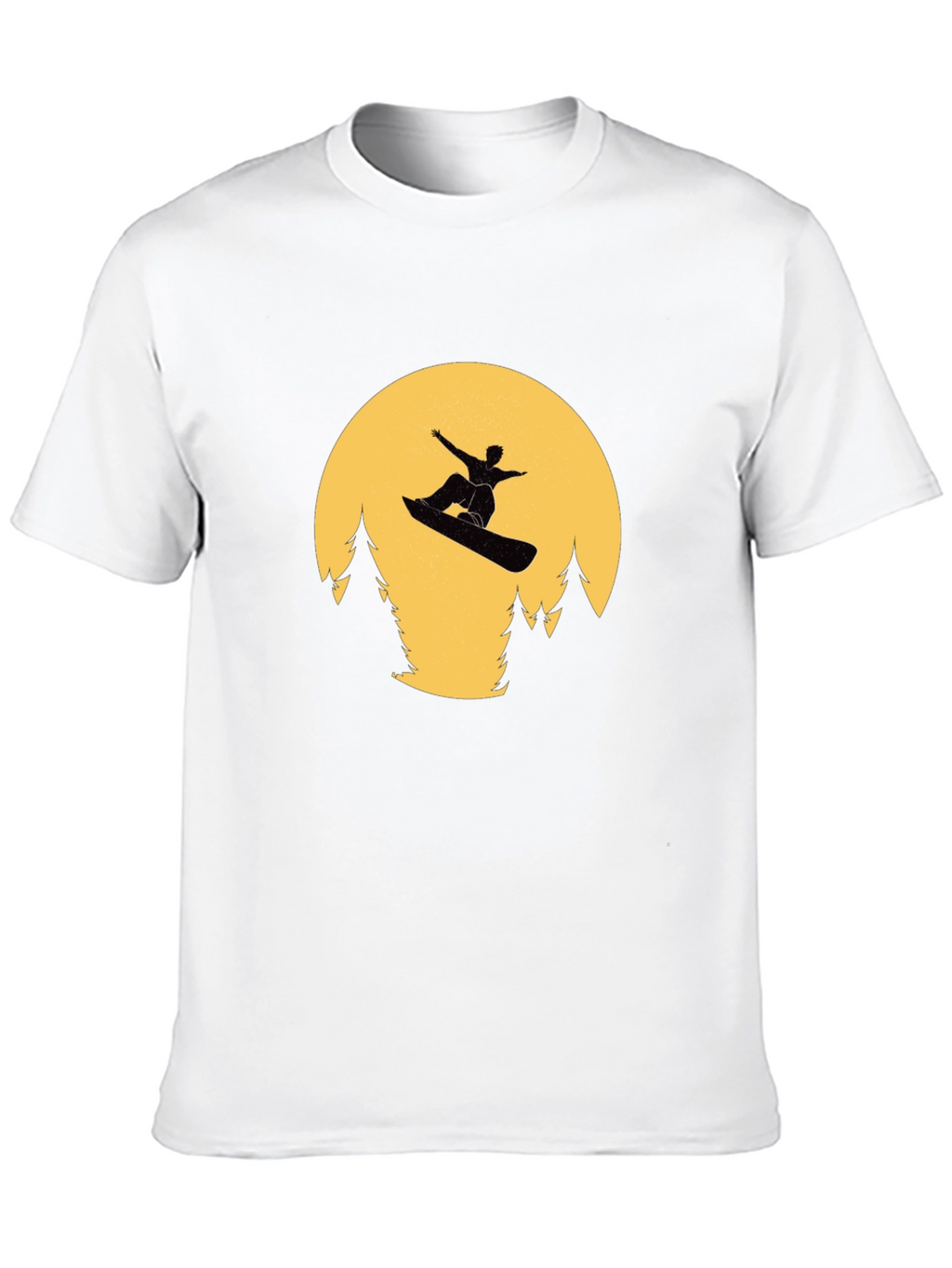 Snowboarder Moon Black T-Shirt