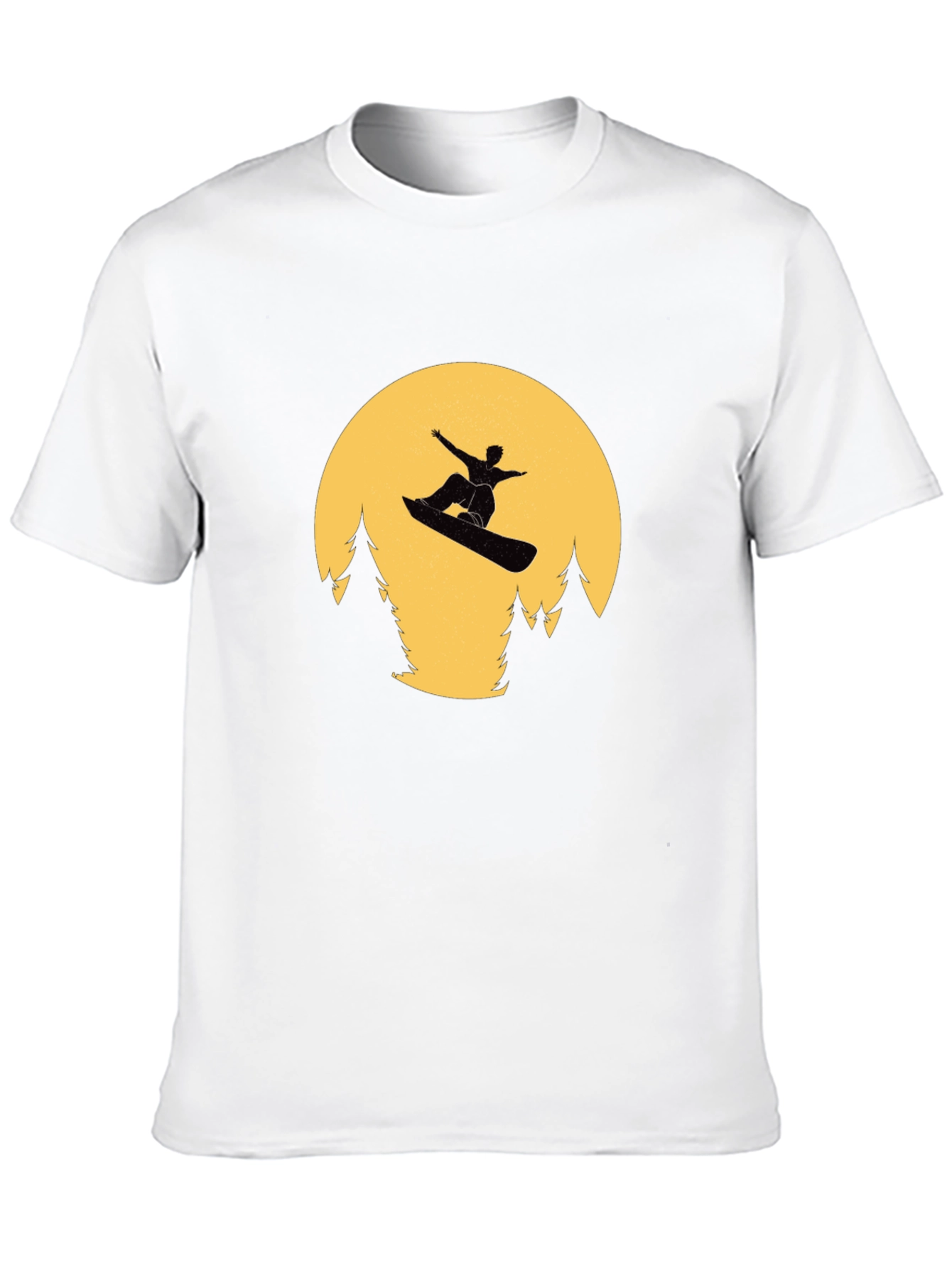 Snowboarder Moon Black T-Shirt