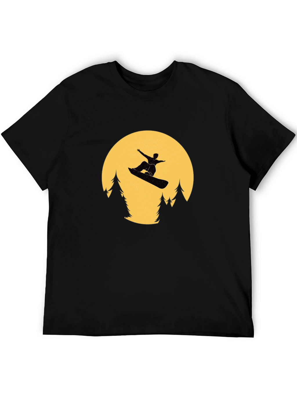 Snowboarder Moon Black T-Shirt