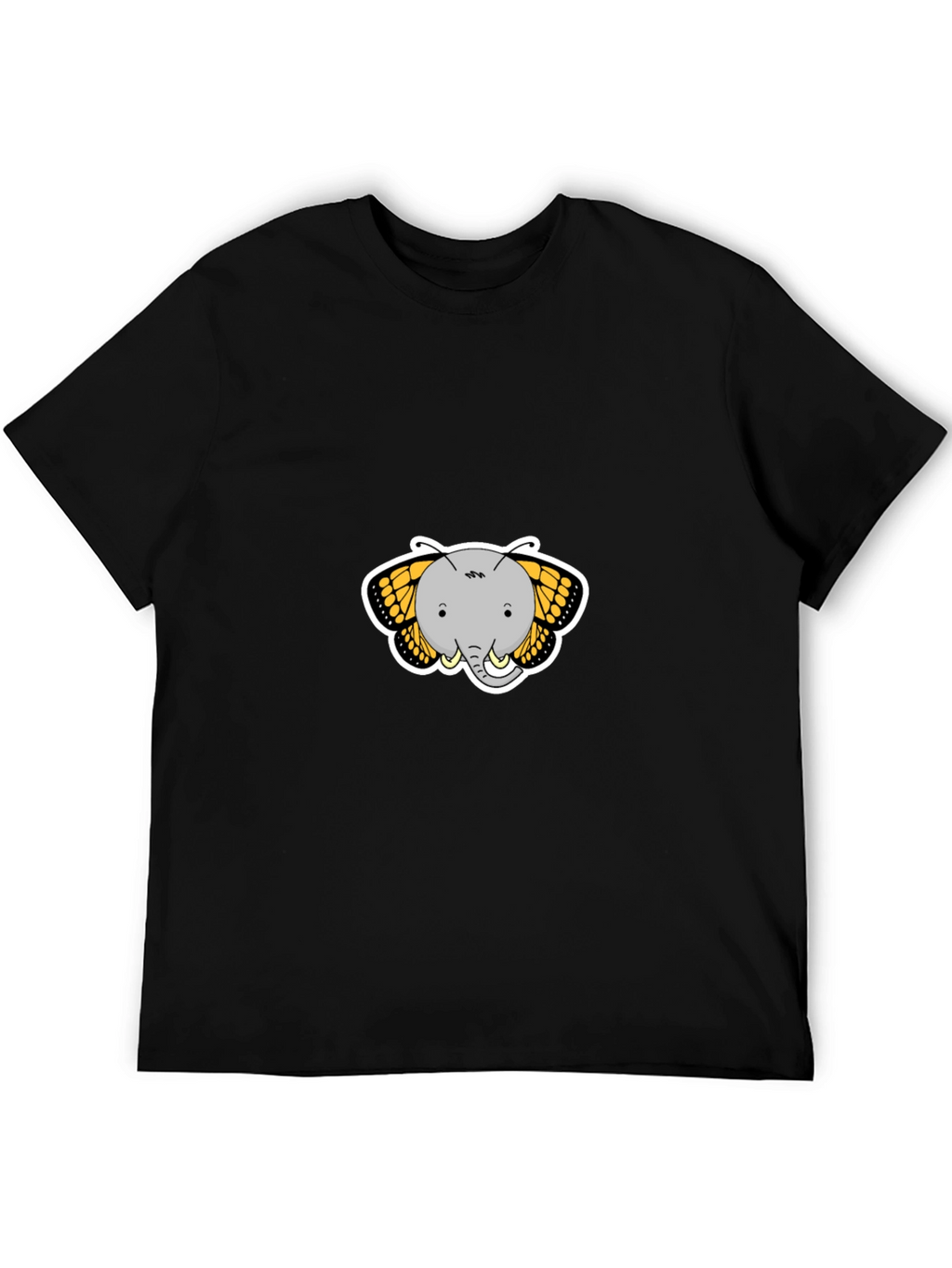 Elephant Butterfly Graphic Tee - Black