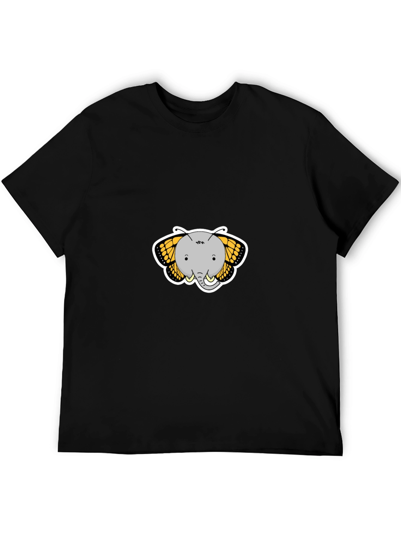 Elephant Butterfly Graphic Tee - Black