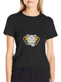 Elephant Butterfly Graphic Tee - Black