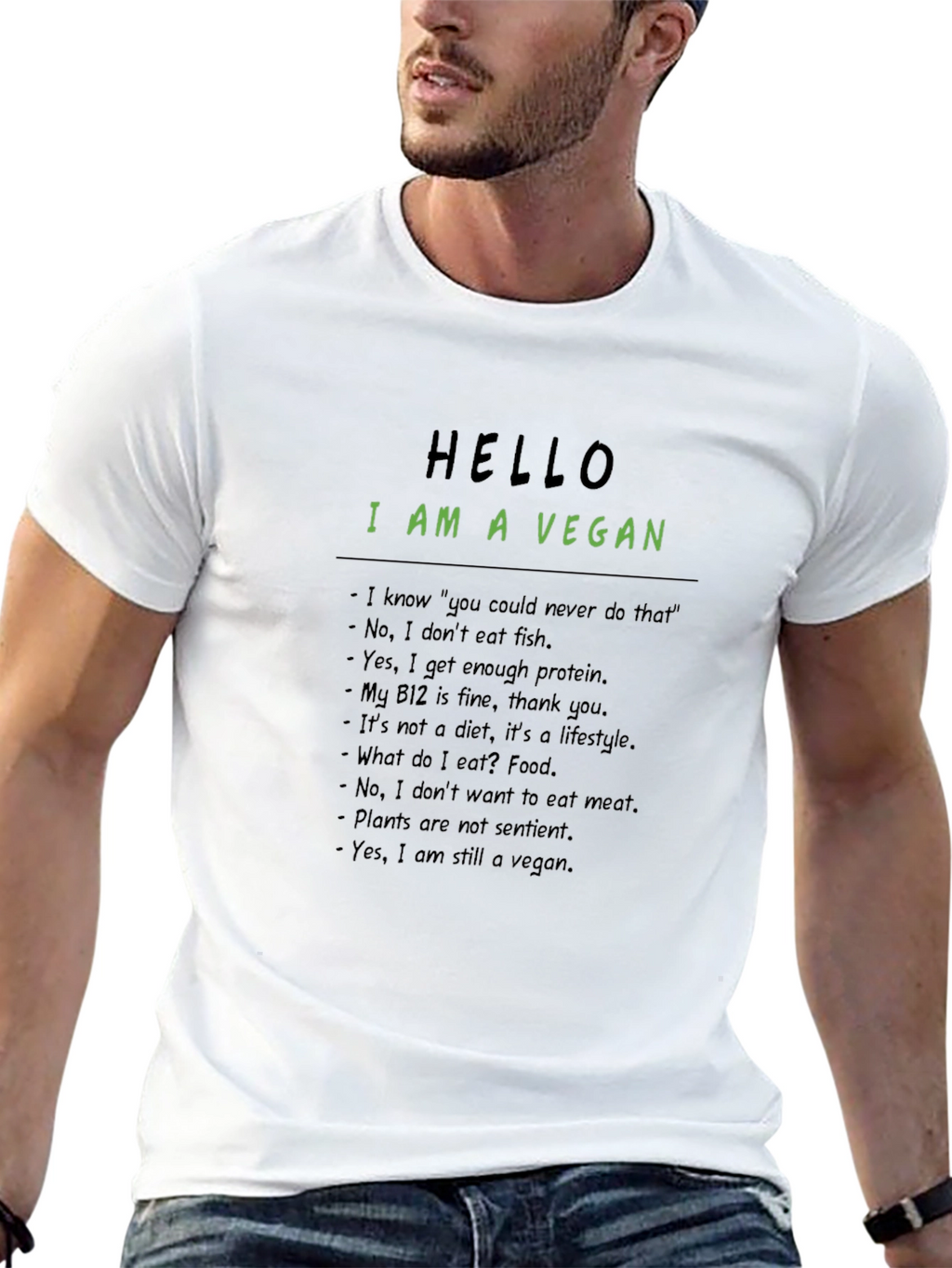Vegan Statement T-Shirt: Hello I Am A Vegan