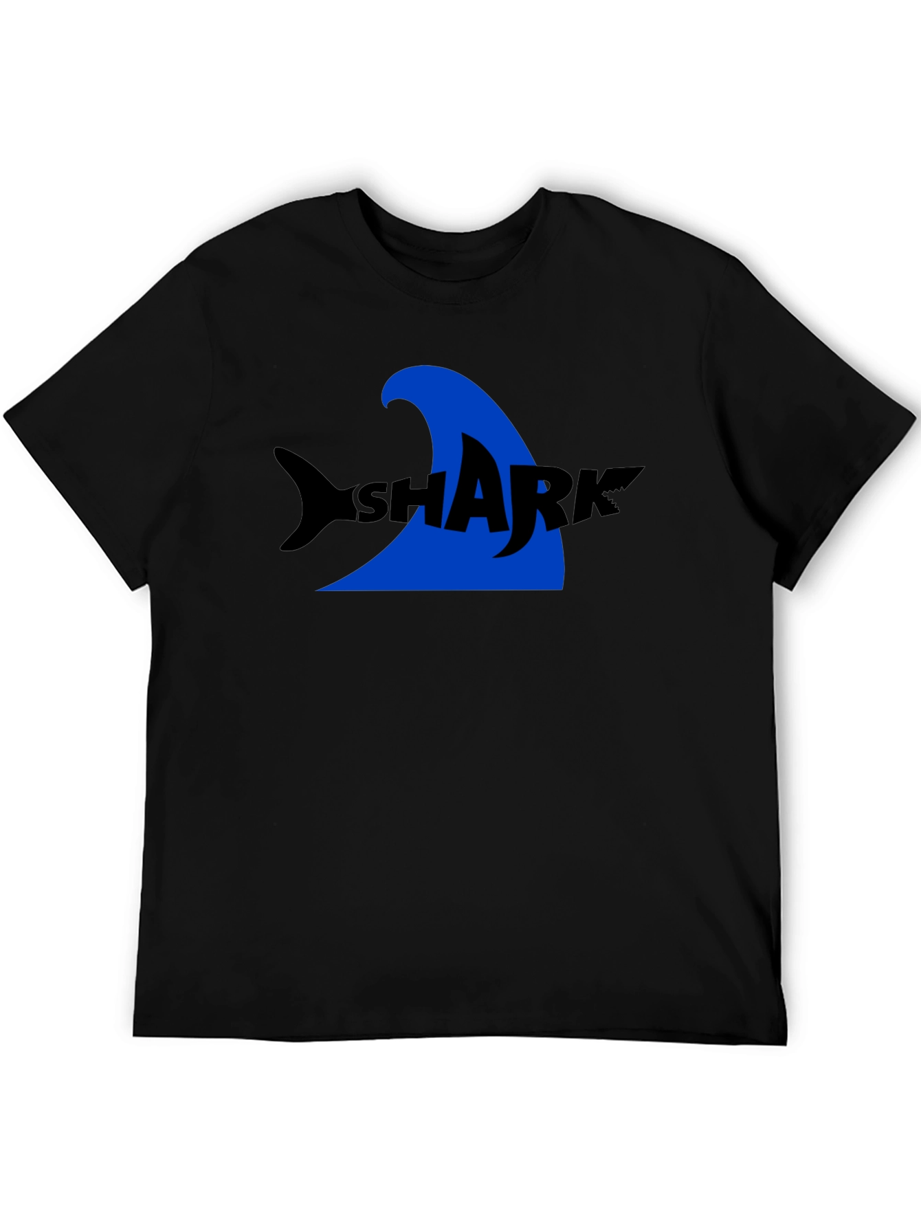 Shark Graphic Tee - Black Cotton T-Shirt