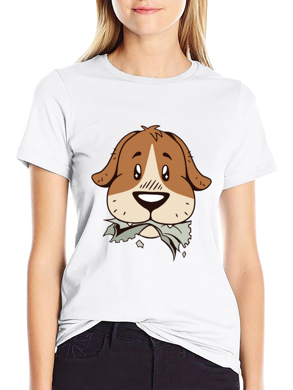 Dog Graphic Tee - Mens Black Cotton T-Shirt
