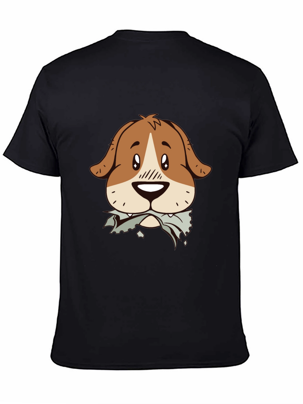 Dog Graphic Tee - Mens Black Cotton T-Shirt