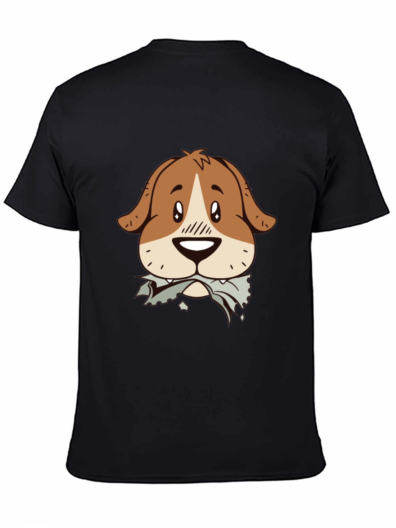 Dog Graphic Tee - Mens Black Cotton T-Shirt