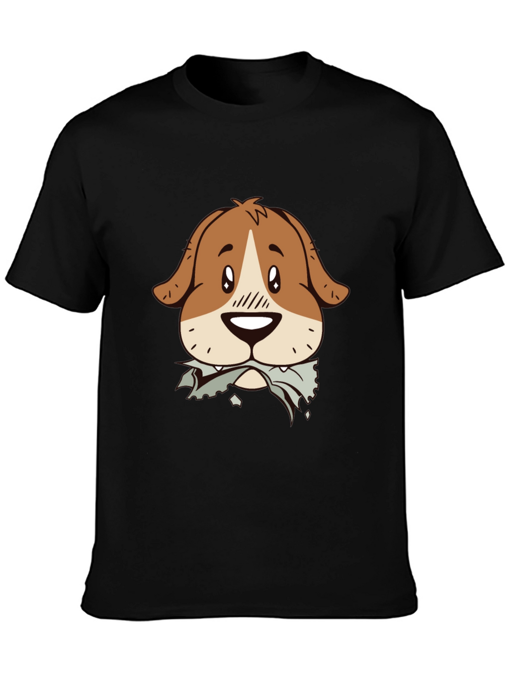 Dog Graphic Tee - Mens Black Cotton T-Shirt