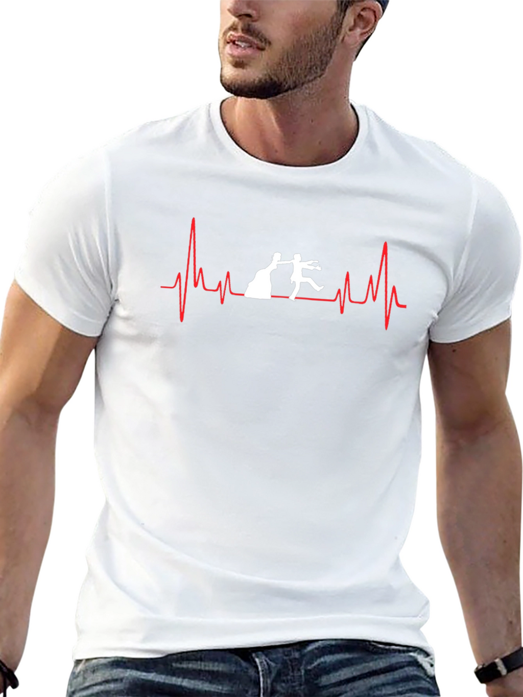 Bride & Groom Heartbeat T-Shirt - Wedding Day