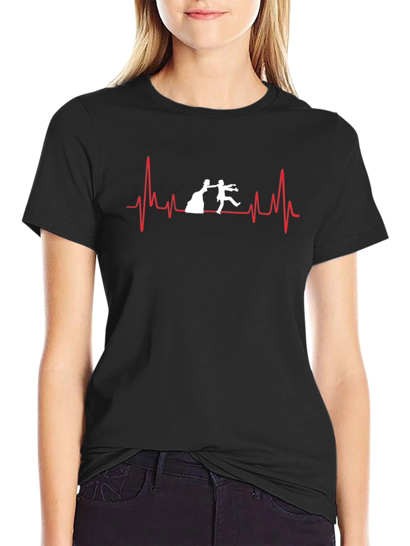 Bride & Groom Heartbeat T-Shirt - Wedding Day