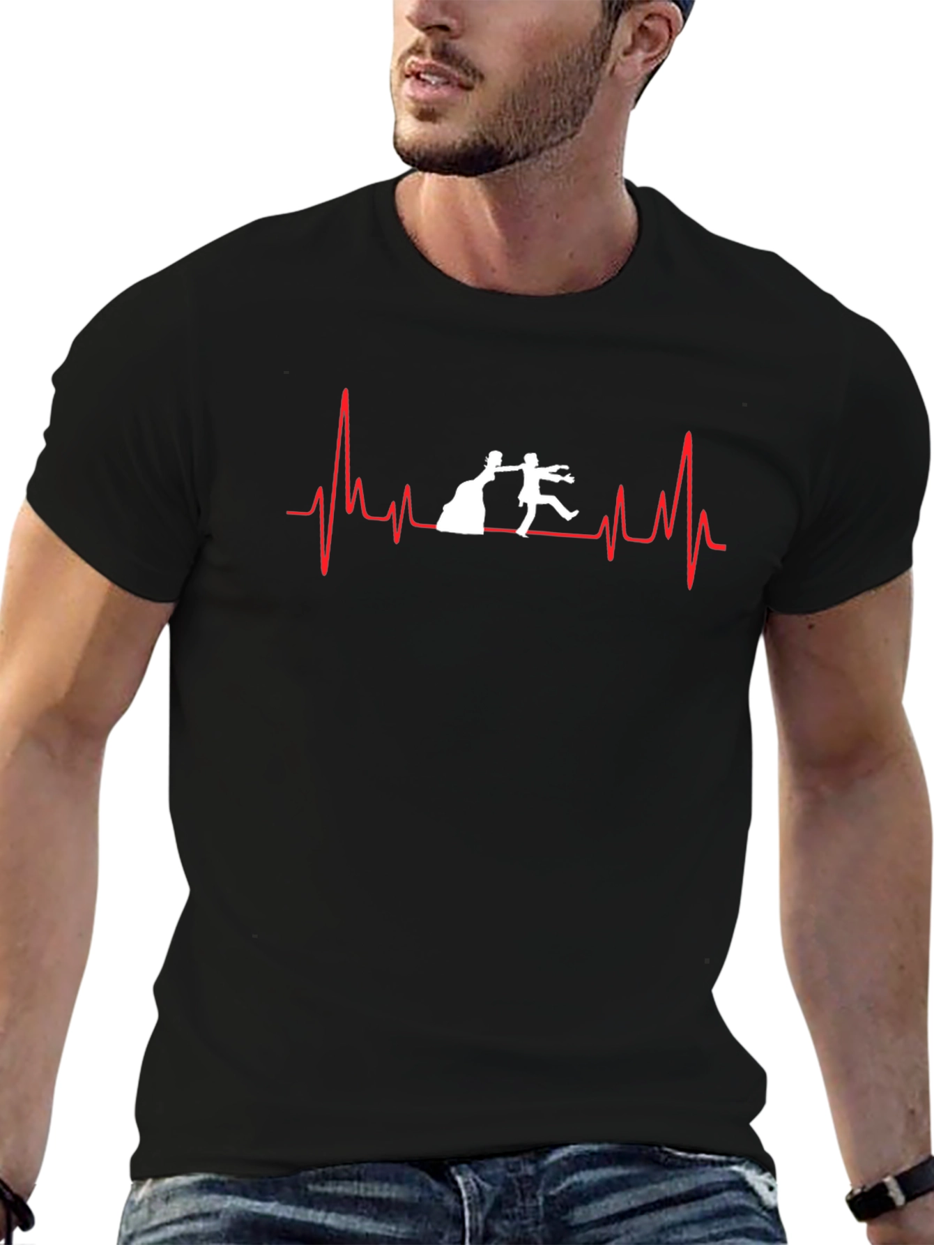 Bride & Groom Heartbeat T-Shirt - Wedding Day