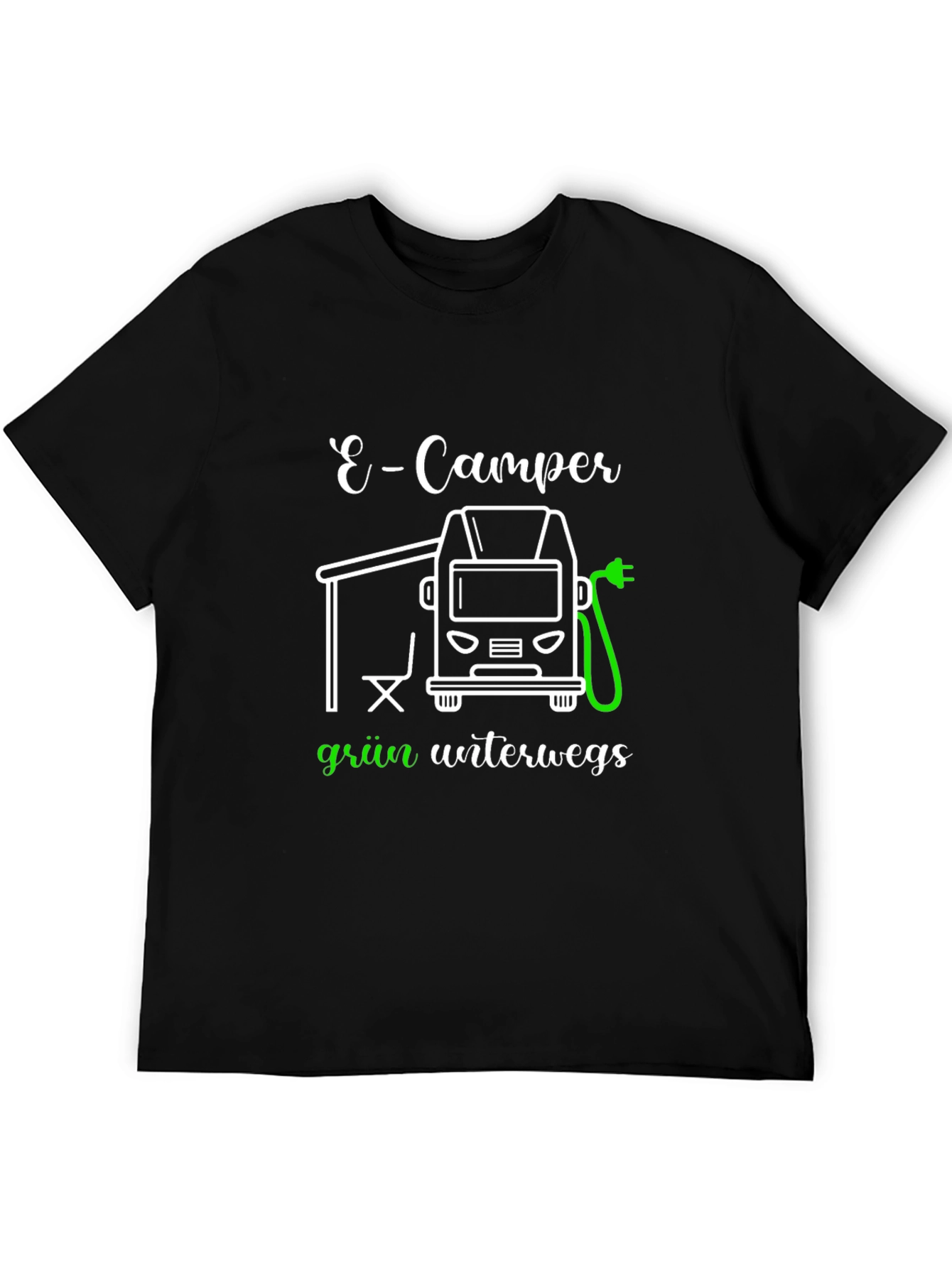 E-Camper Green T-Shirt: Electric Vehicle Adventure
