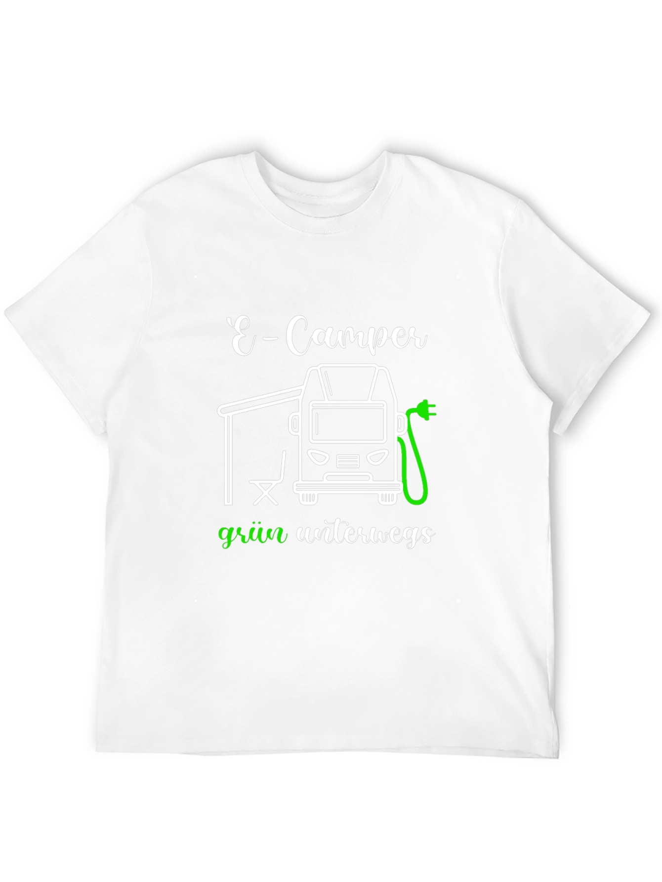 E-Camper Green T-Shirt: Electric Vehicle Adventure