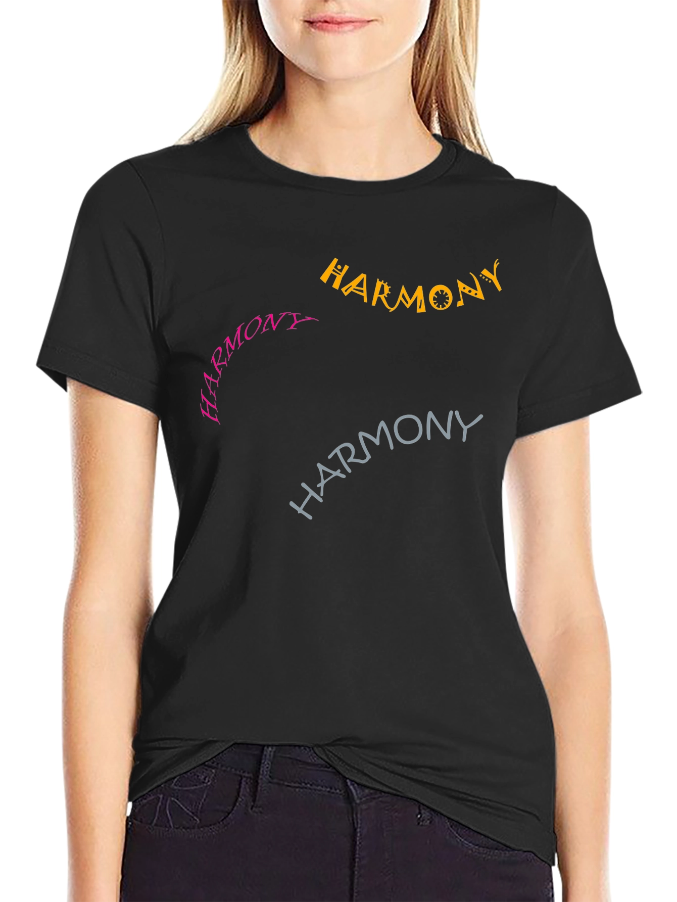 Harmony Tee - Graphic Design Black T-Shirt