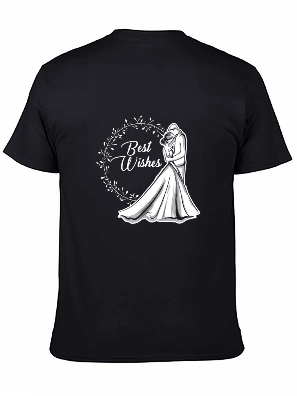 Best Wishes Wedding T-Shirt - Black