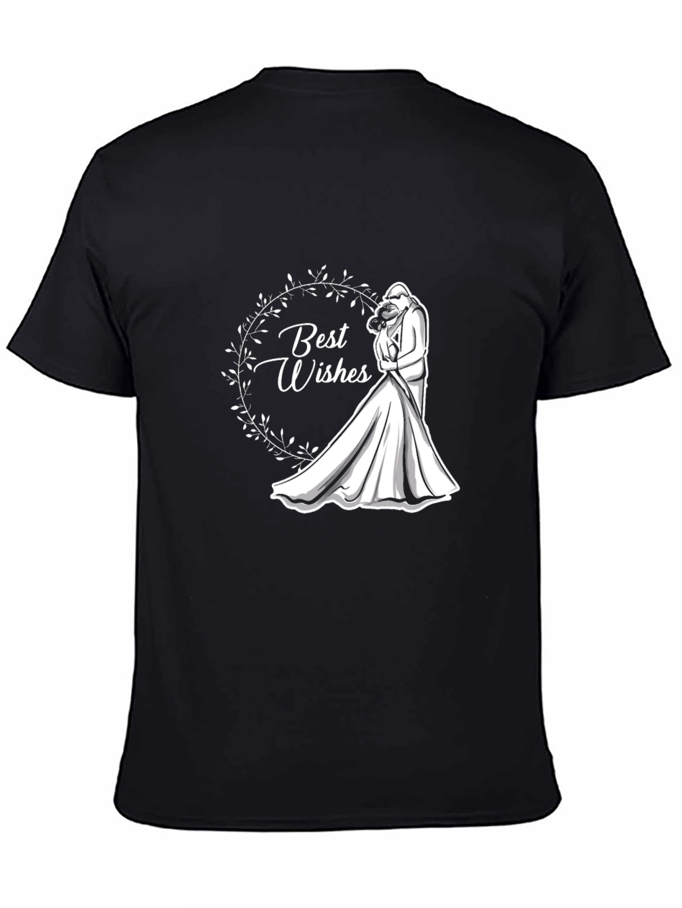 Best Wishes Wedding T-Shirt - Black