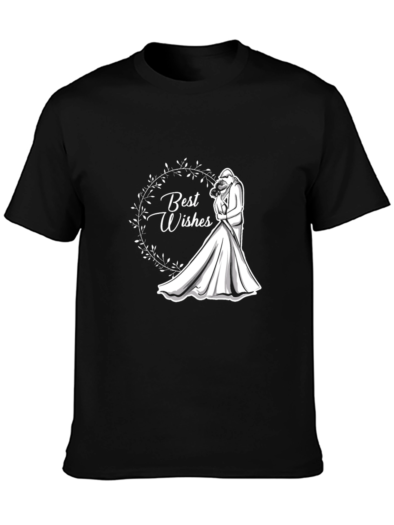 Best Wishes Wedding T-Shirt - Black