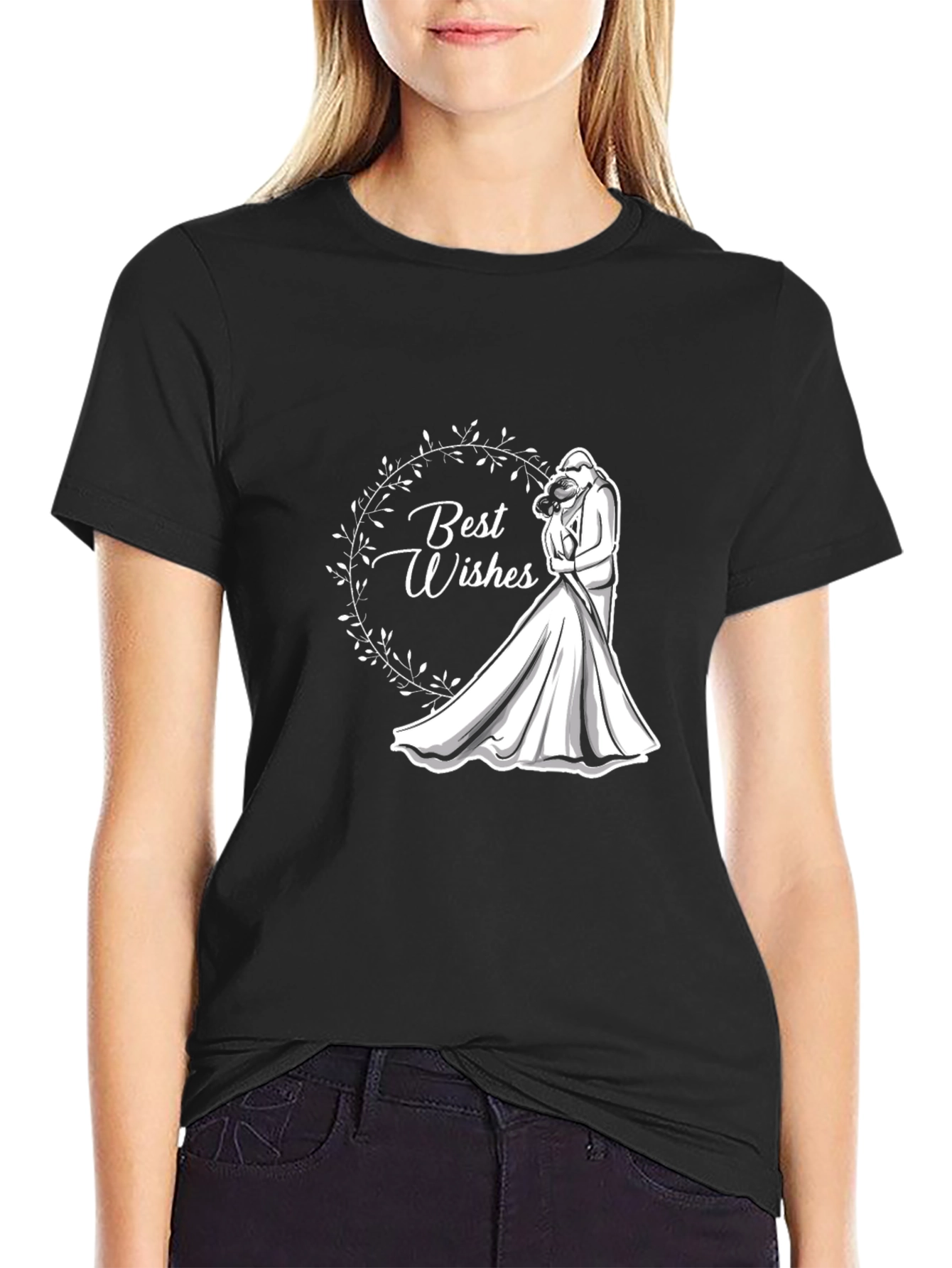 Best Wishes Wedding T-Shirt - Black
