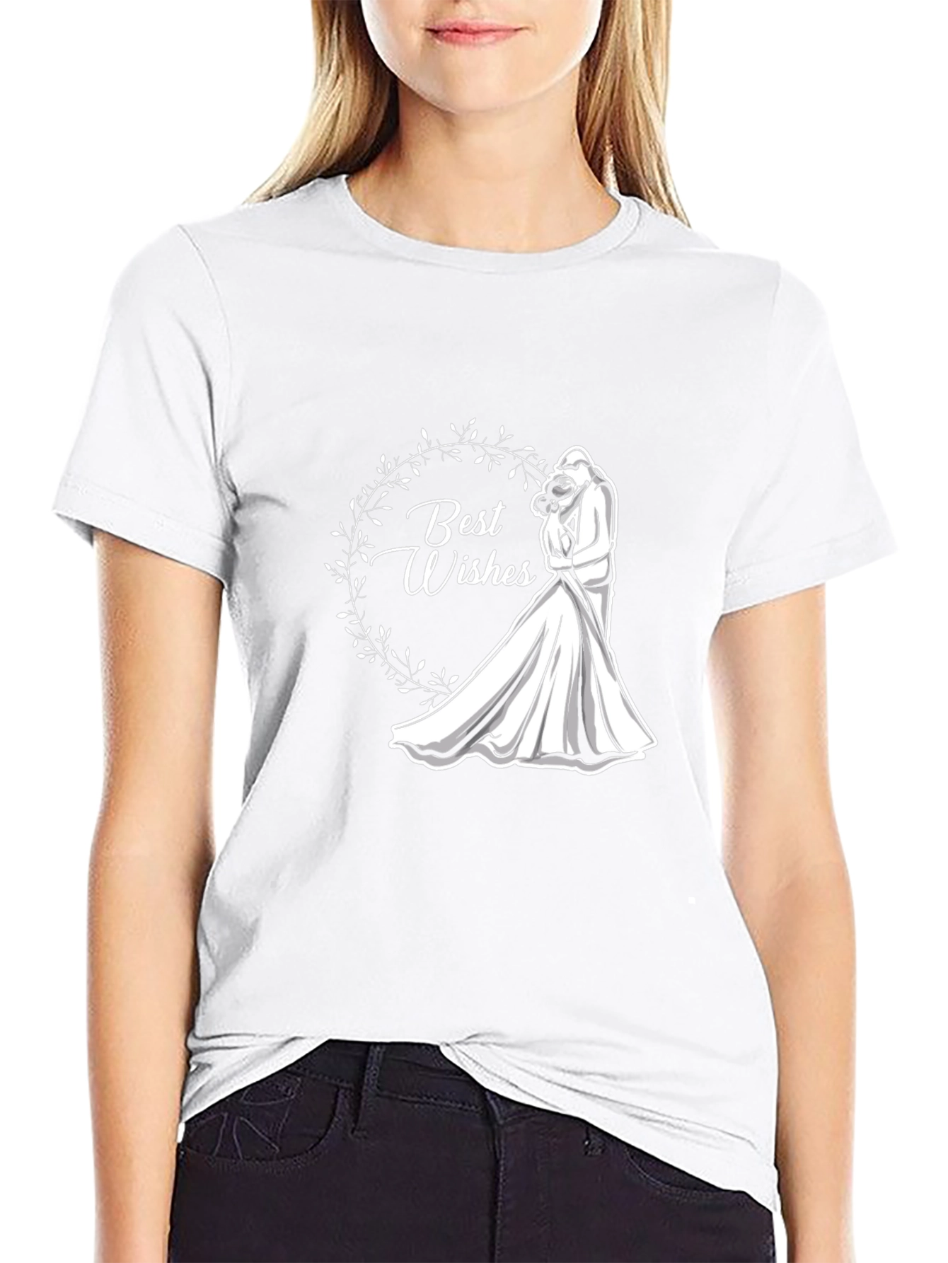 Best Wishes Wedding T-Shirt - Black