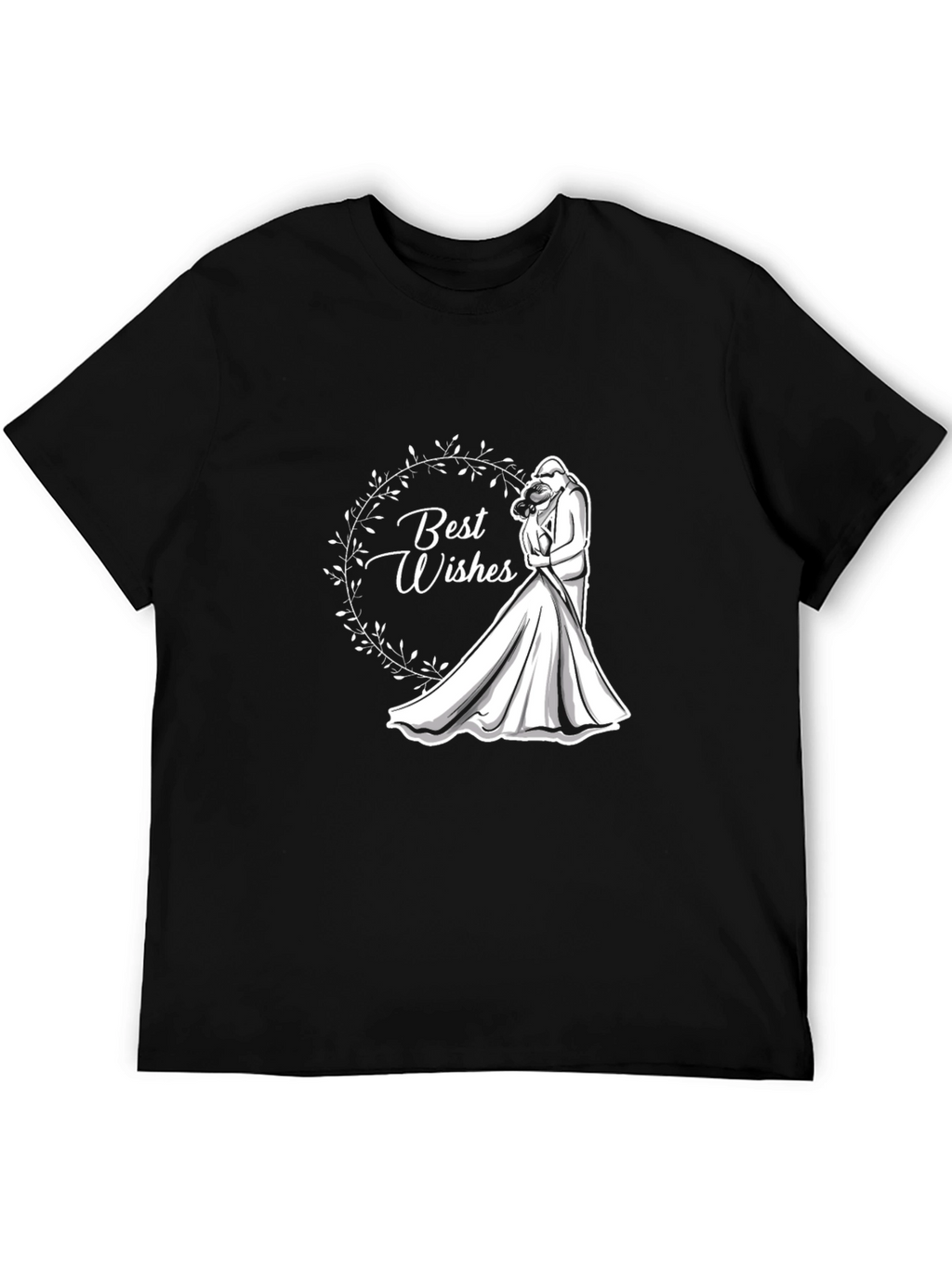 Best Wishes Wedding T-Shirt - Black