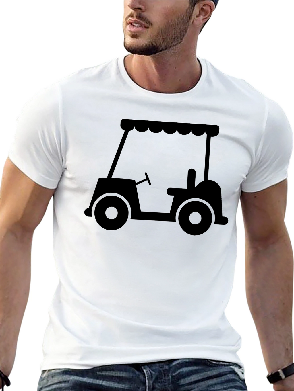 Golf Cart Graphic T-Shirt - Black Casual Tee