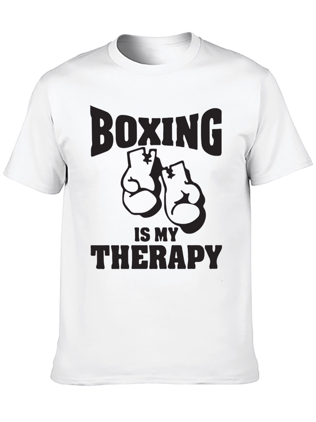 Boxing Is My Therapy - Mens Black Graphic T-Shirt