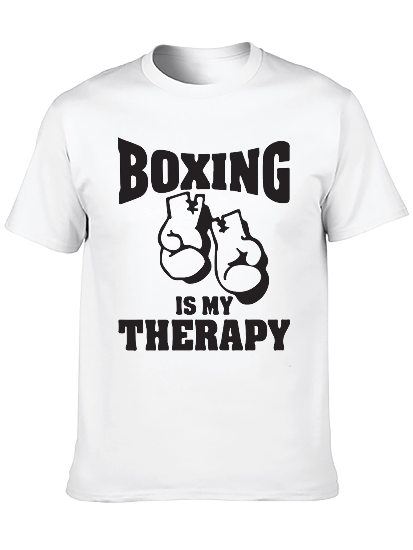 Boxing Is My Therapy - Mens Black Graphic T-Shirt
