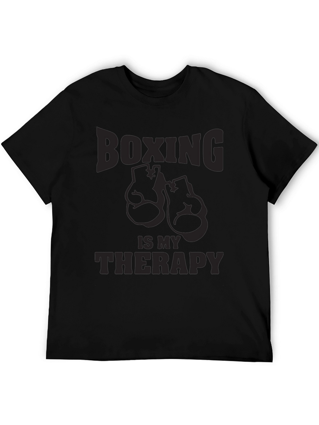 Boxing Is My Therapy - Mens Black Graphic T-Shirt