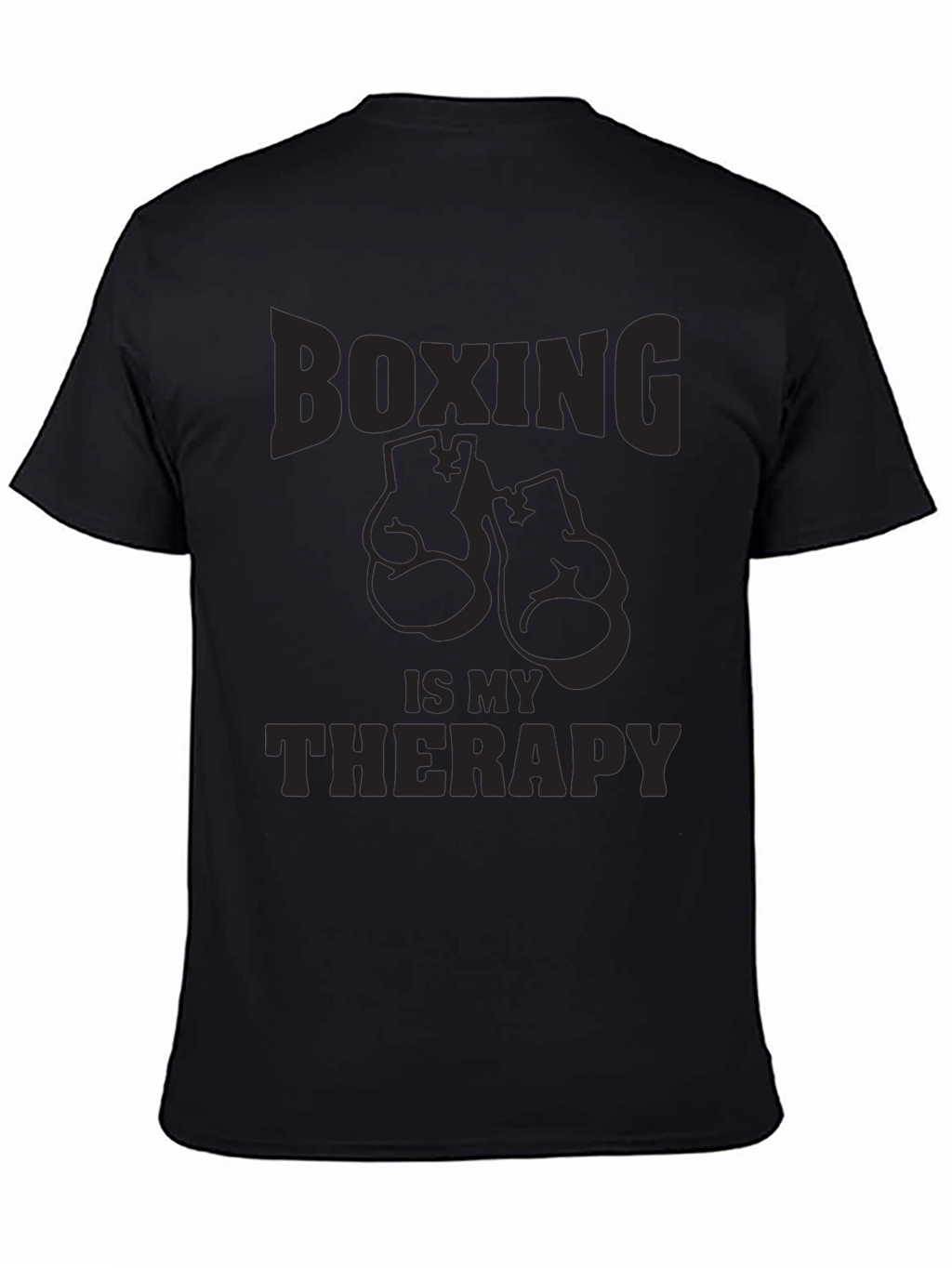 Boxing Is My Therapy - Mens Black Graphic T-Shirt
