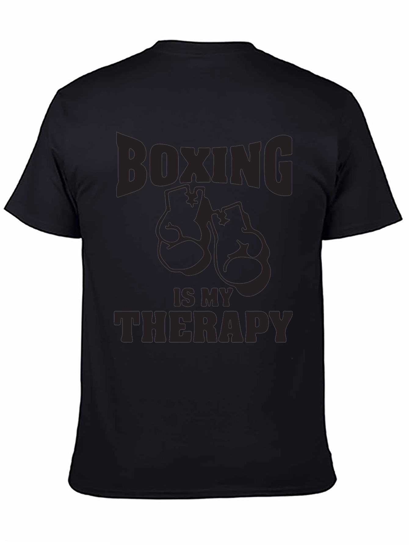 Boxing Is My Therapy - Mens Black Graphic T-Shirt