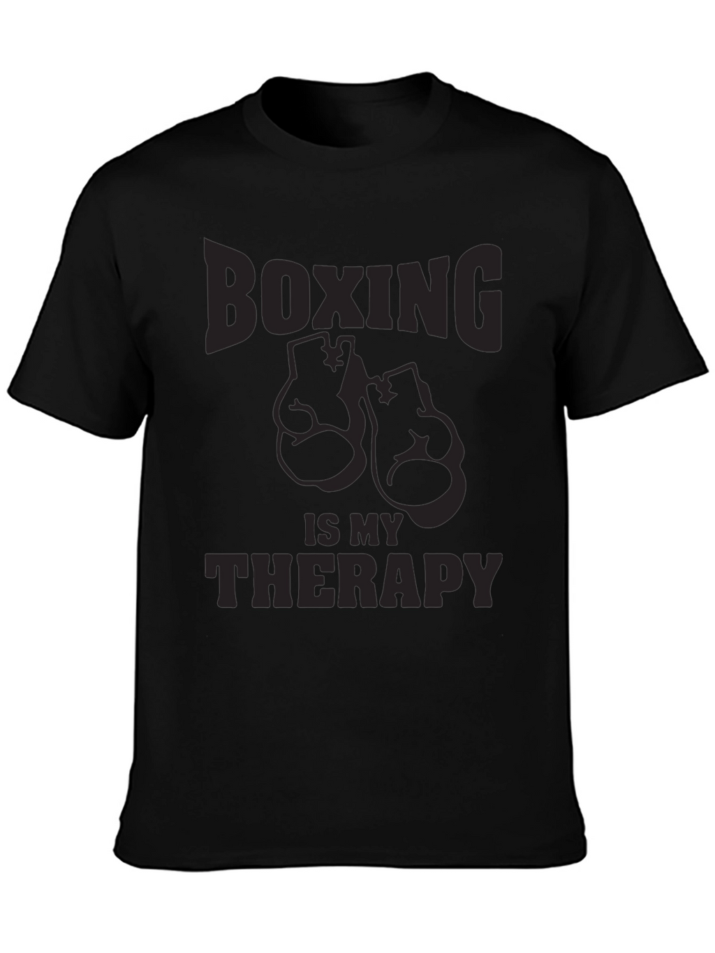 Boxing Is My Therapy - Mens Black Graphic T-Shirt