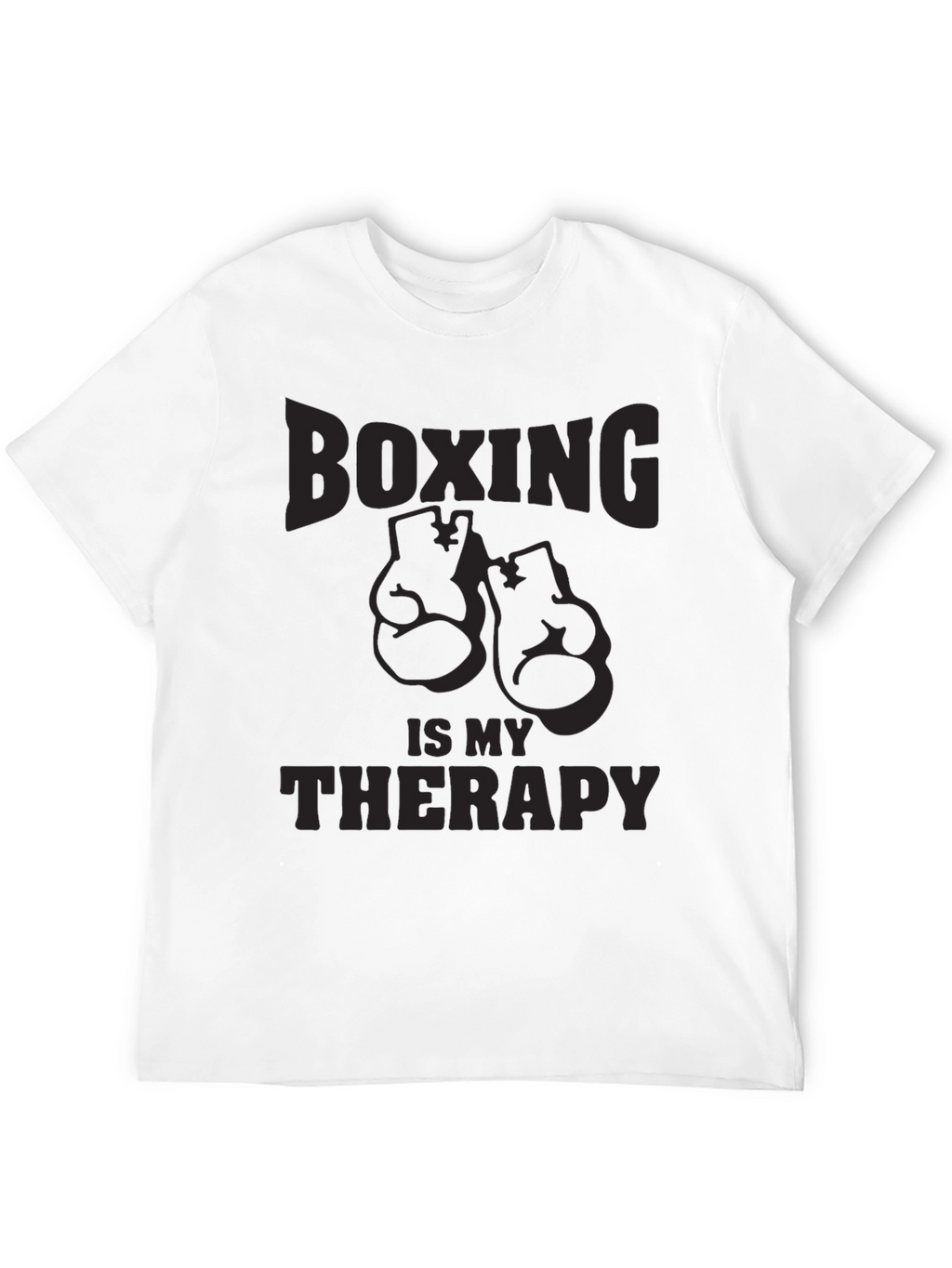 Boxing Is My Therapy - Mens Black Graphic T-Shirt