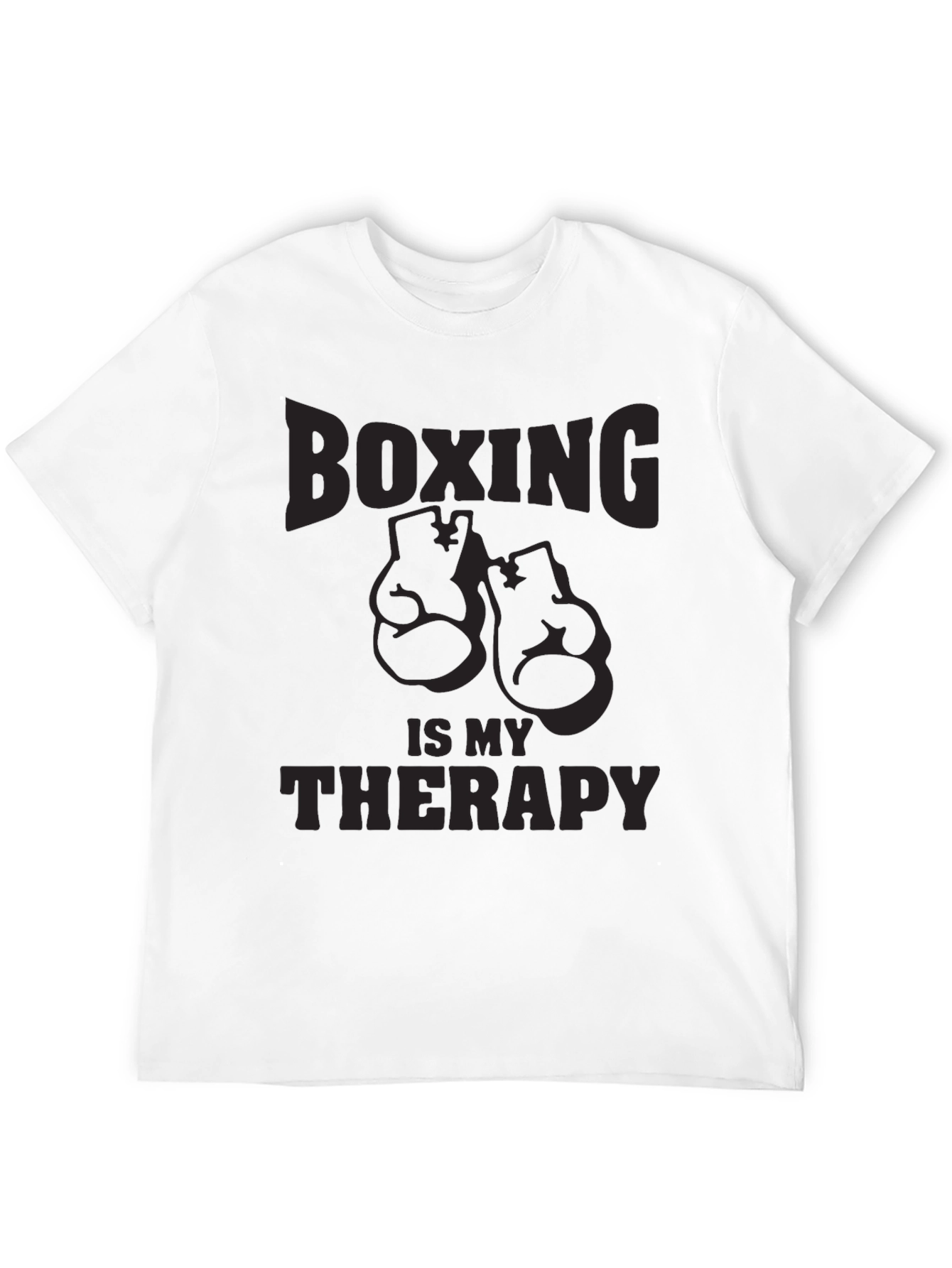 Boxing Is My Therapy - Mens Black Graphic T-Shirt