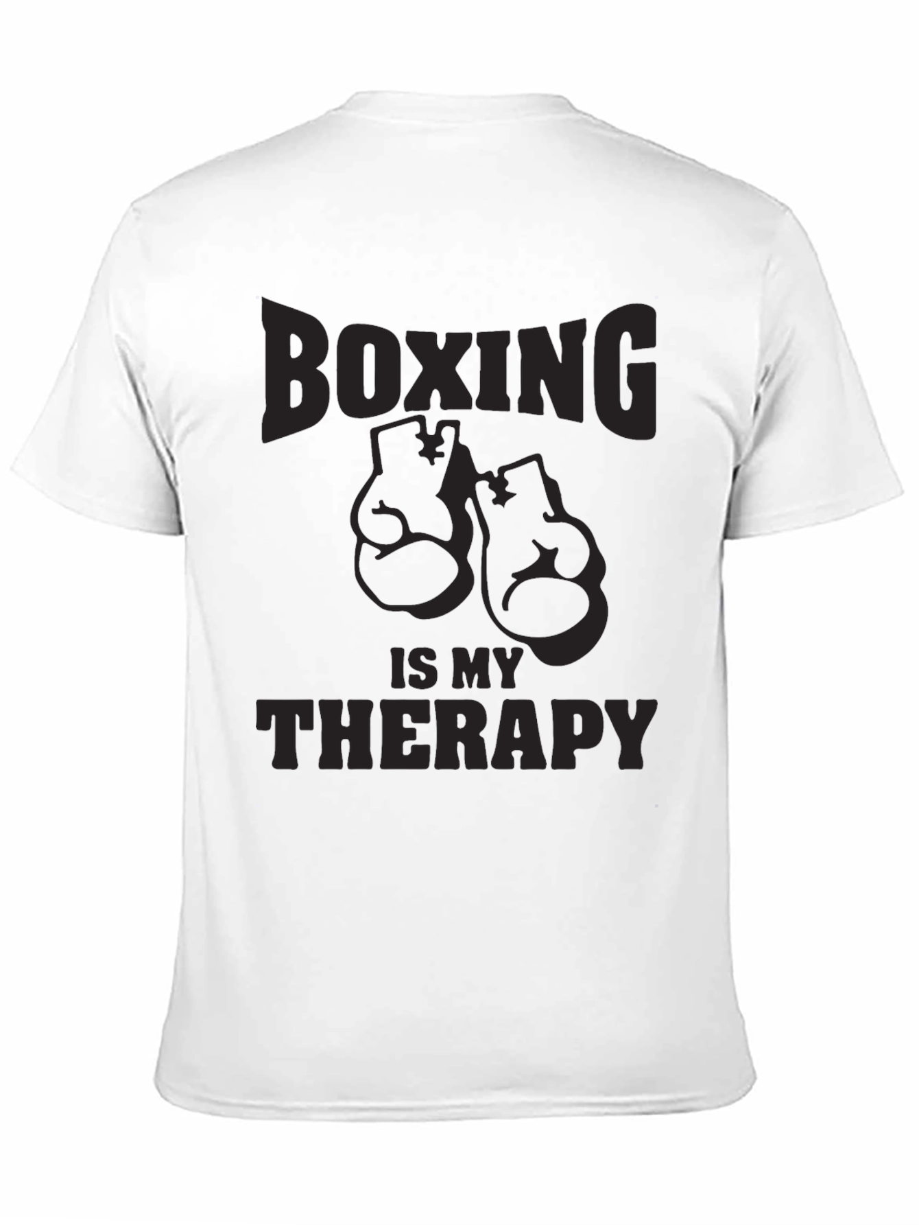 Boxing Is My Therapy - Mens Black Graphic T-Shirt