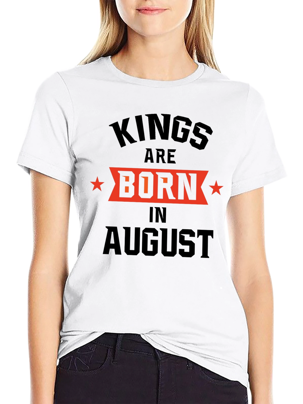 Kings are Born in August Mens Black T-Shirt