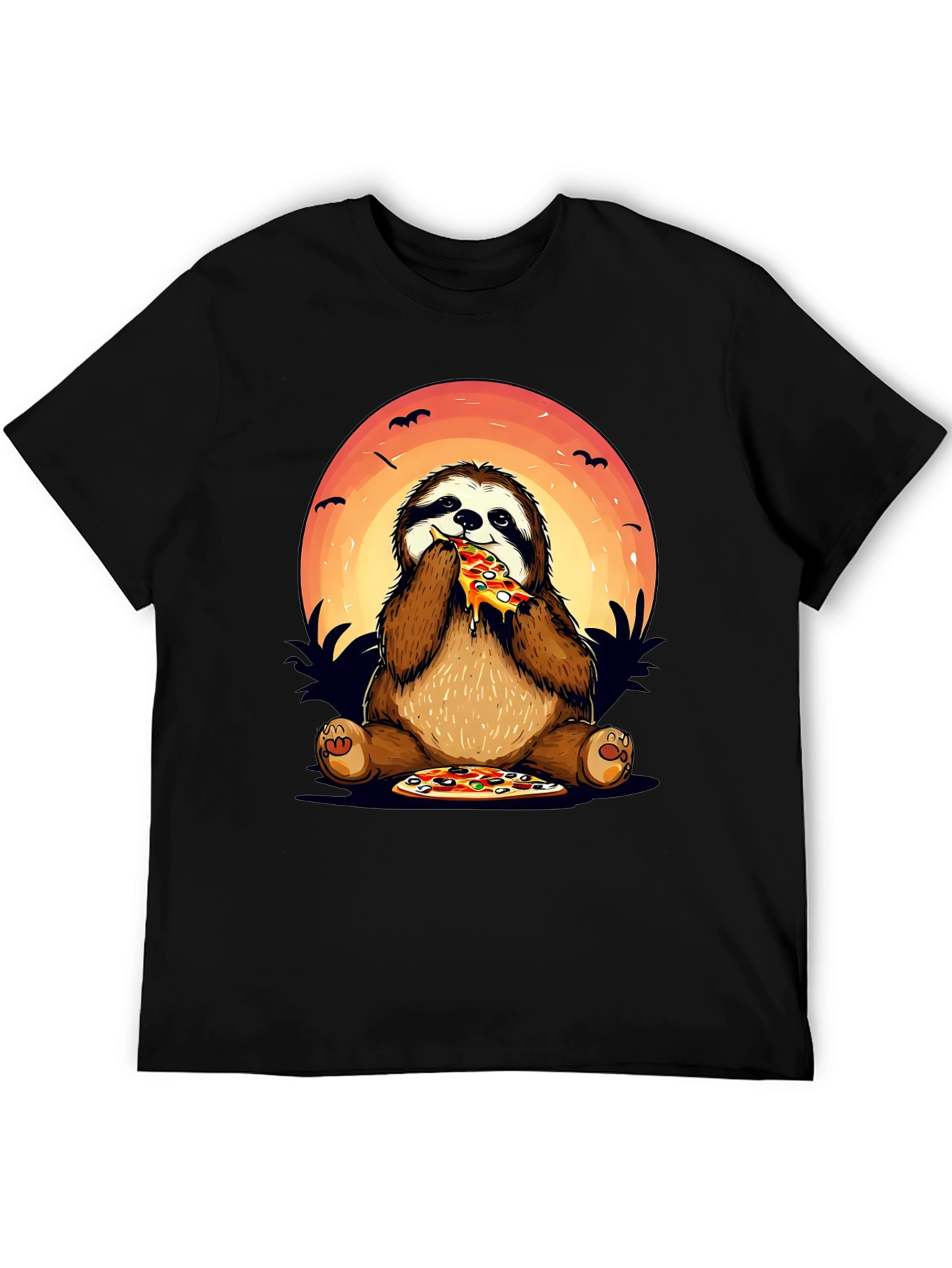 Sloth Pizza Lover Graphic T-Shirt